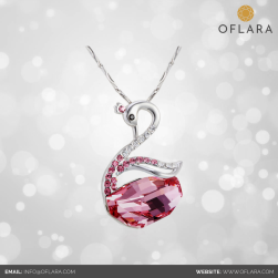 Swan Crystal Necklace - Buy online @ www.oflara.com