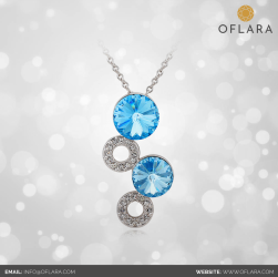 Layered Blue Crystal Necklace - Buy online @ www.oflara.com