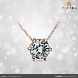 18K Glod Plated Crystal Necklace - Buy online @ www.oflara.com