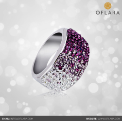 Colorful Rhodium Plating Crystal Ring - buy online @ www.oflara.com