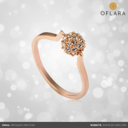 Glod Plated Crystal Ring - buy online @ www.oflara.com